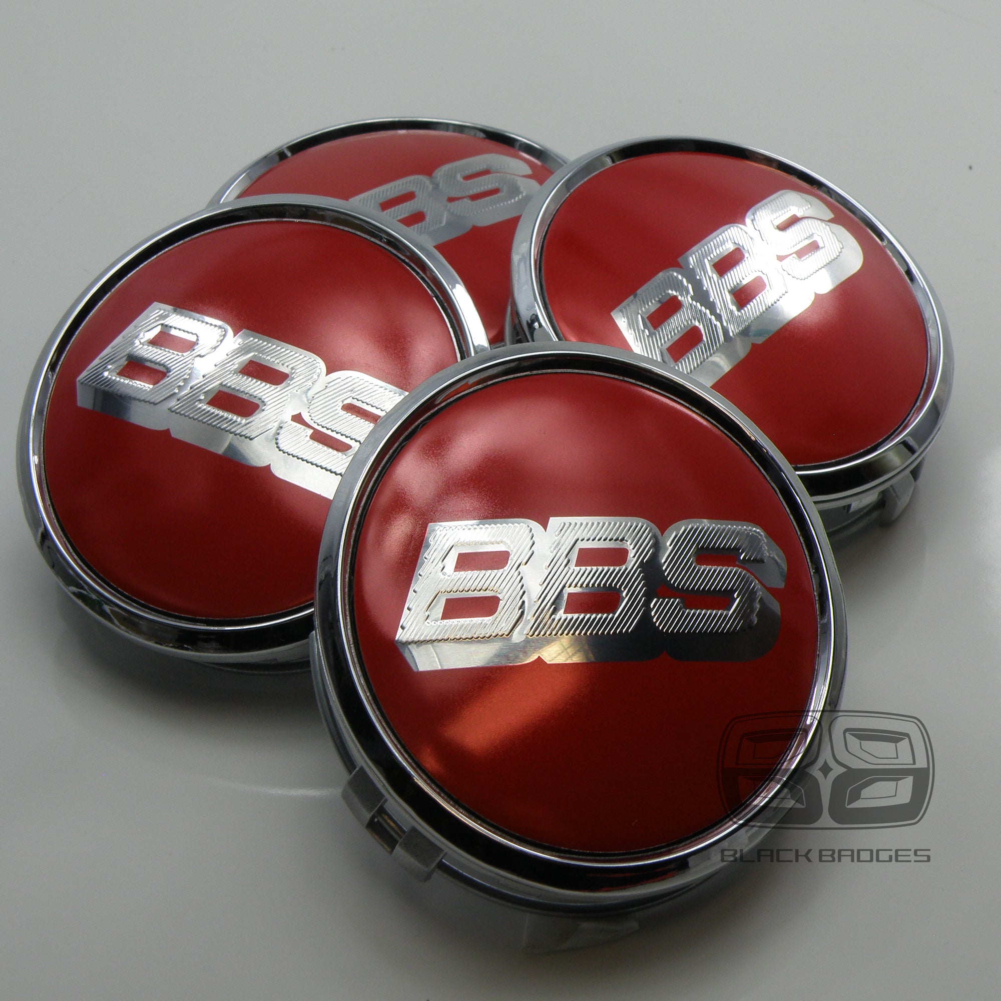 RED BBS CENTRE CAPS to fit ALL MERCEDES ALLOY WHEELS 75mm