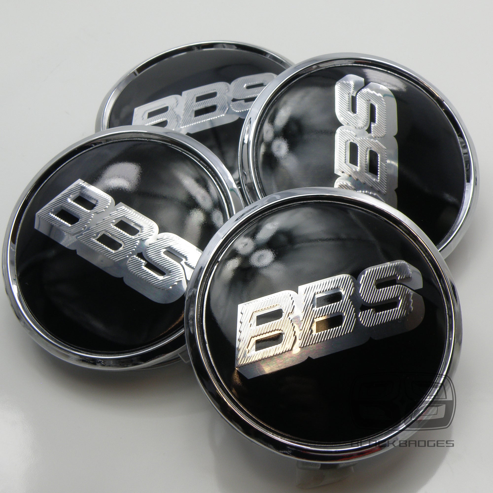 BLACK BBS CENTRE CAPS to fit ALL MERCEDES ALLOY WHEELS 75mm