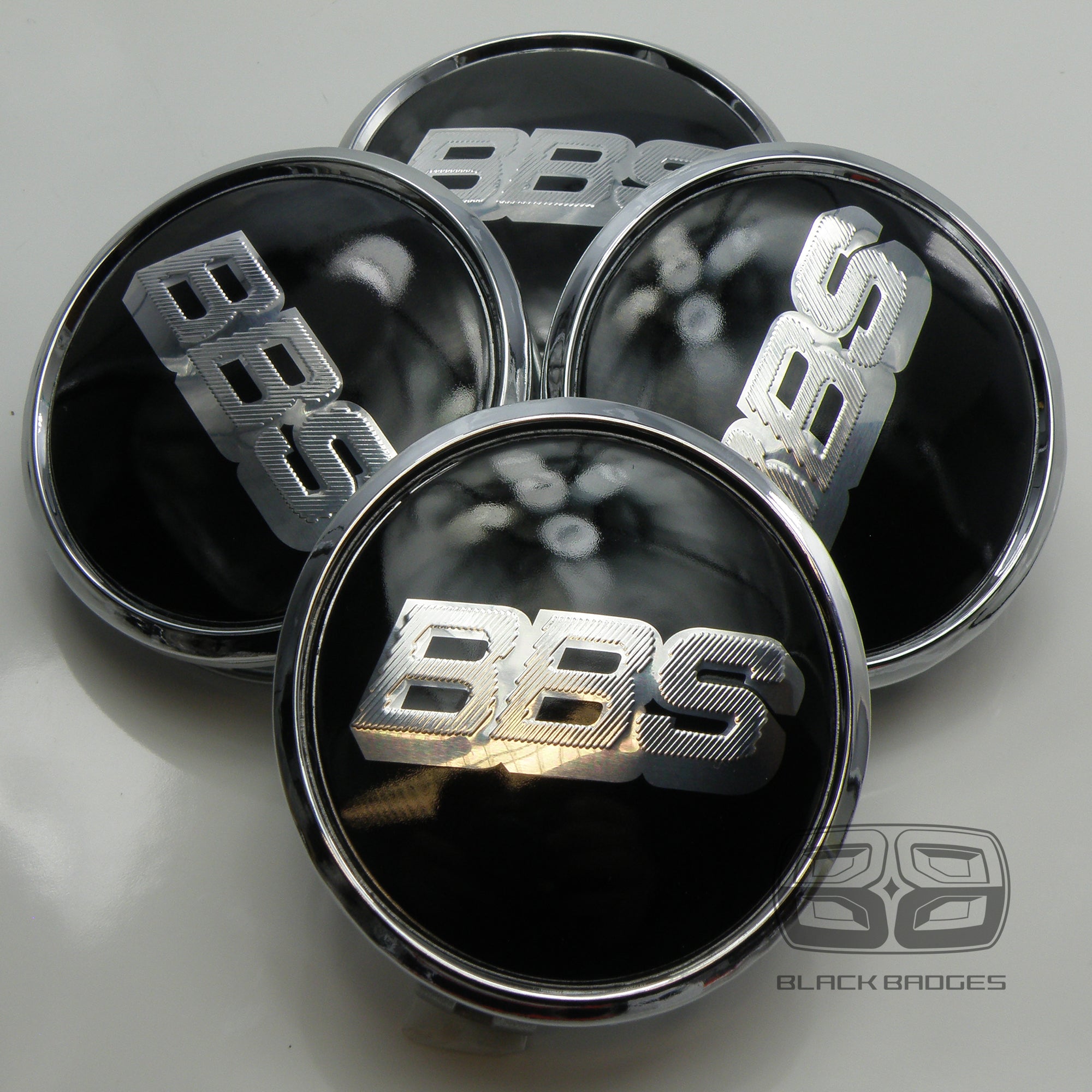 BLACK BBS CENTRE CAPS to fit ALL MERCEDES ALLOY WHEELS 75mm