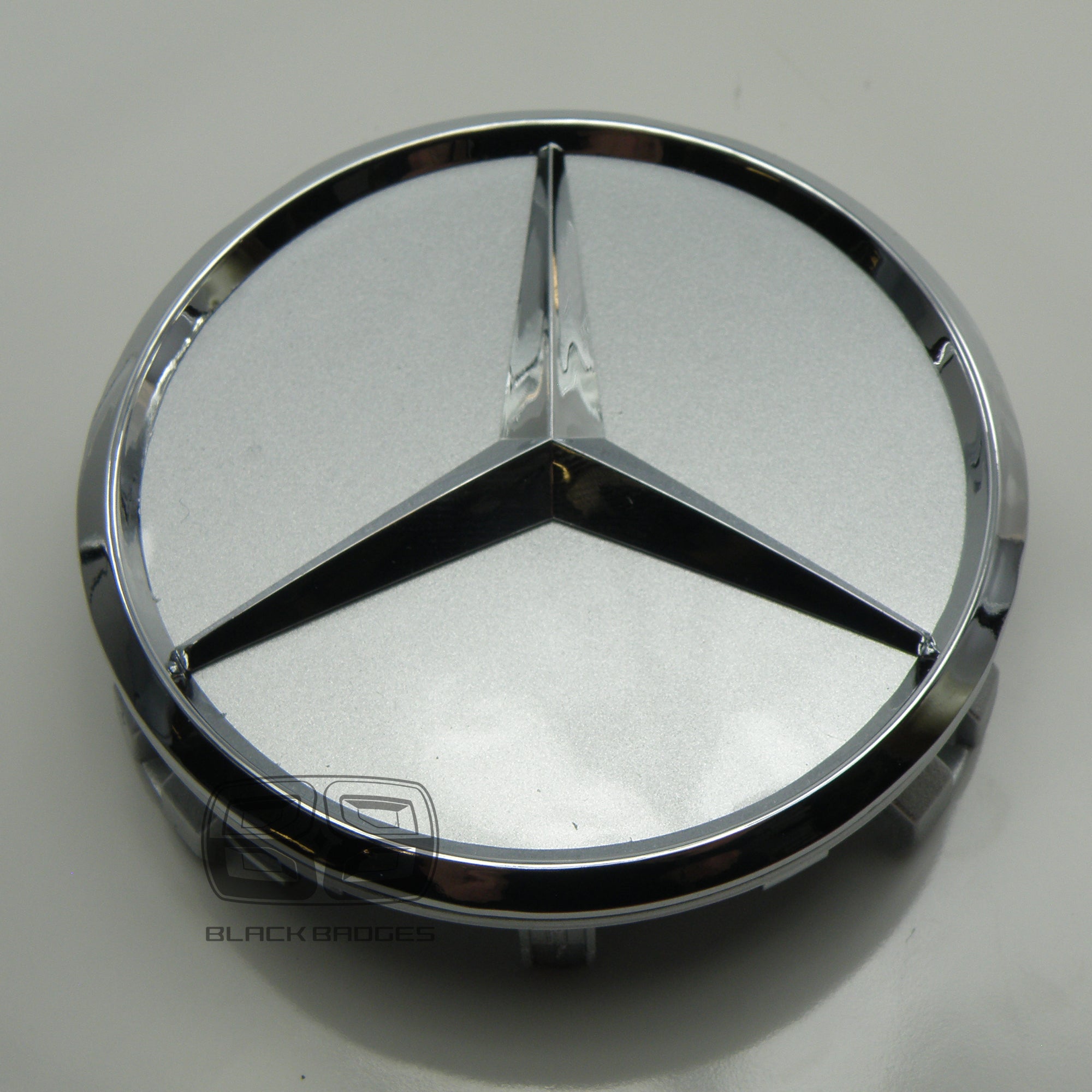 CHROME STAR CENTRE CAPS to fit ALL MERCEDES ALLOY WHEELS 75mm
