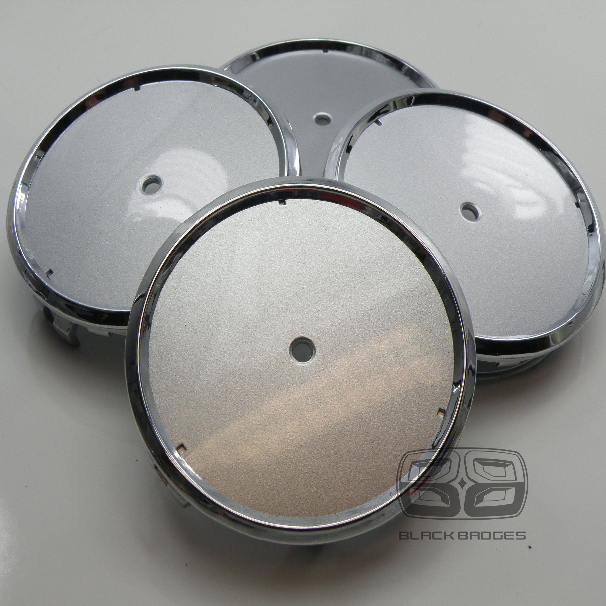 CHROME BLANK CENTRE CAPS to fit ALL MERCEDES ALLOY WHEELS 75mm