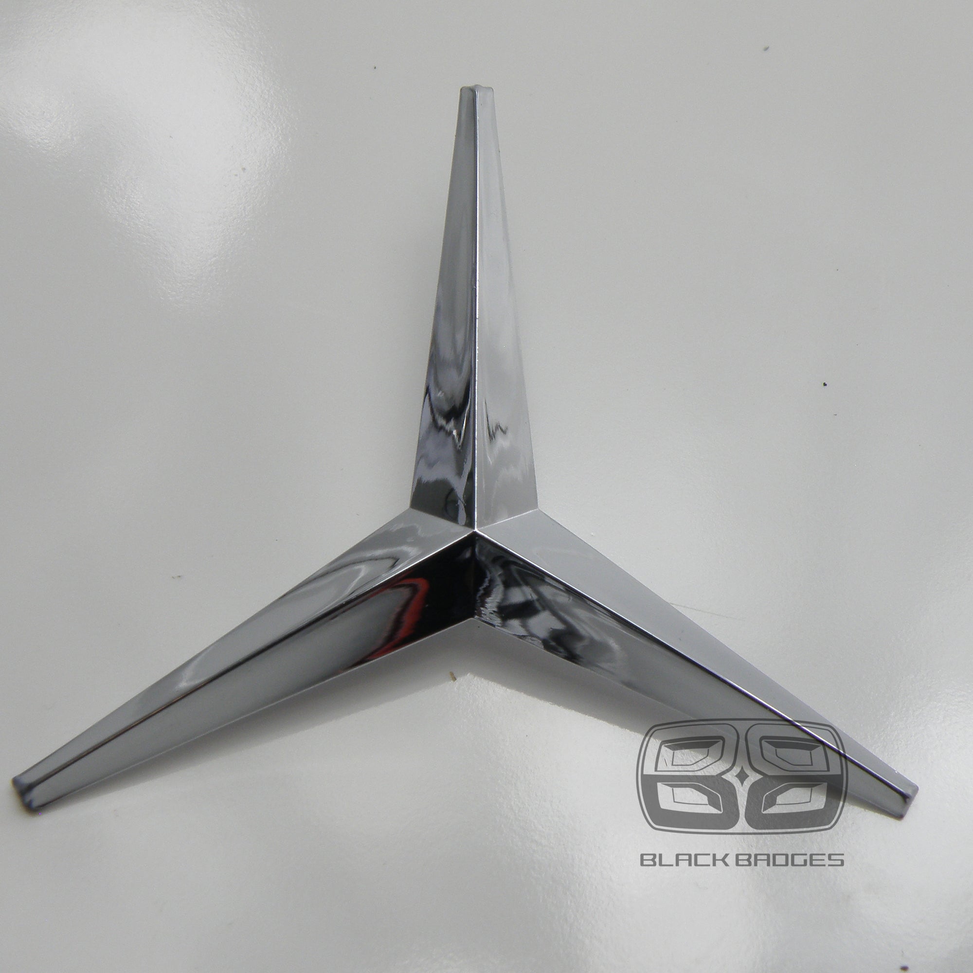 CHROME 3 POINTED STAR CENTRE CAP BADGE MERCEDES ALLOY WHEELS