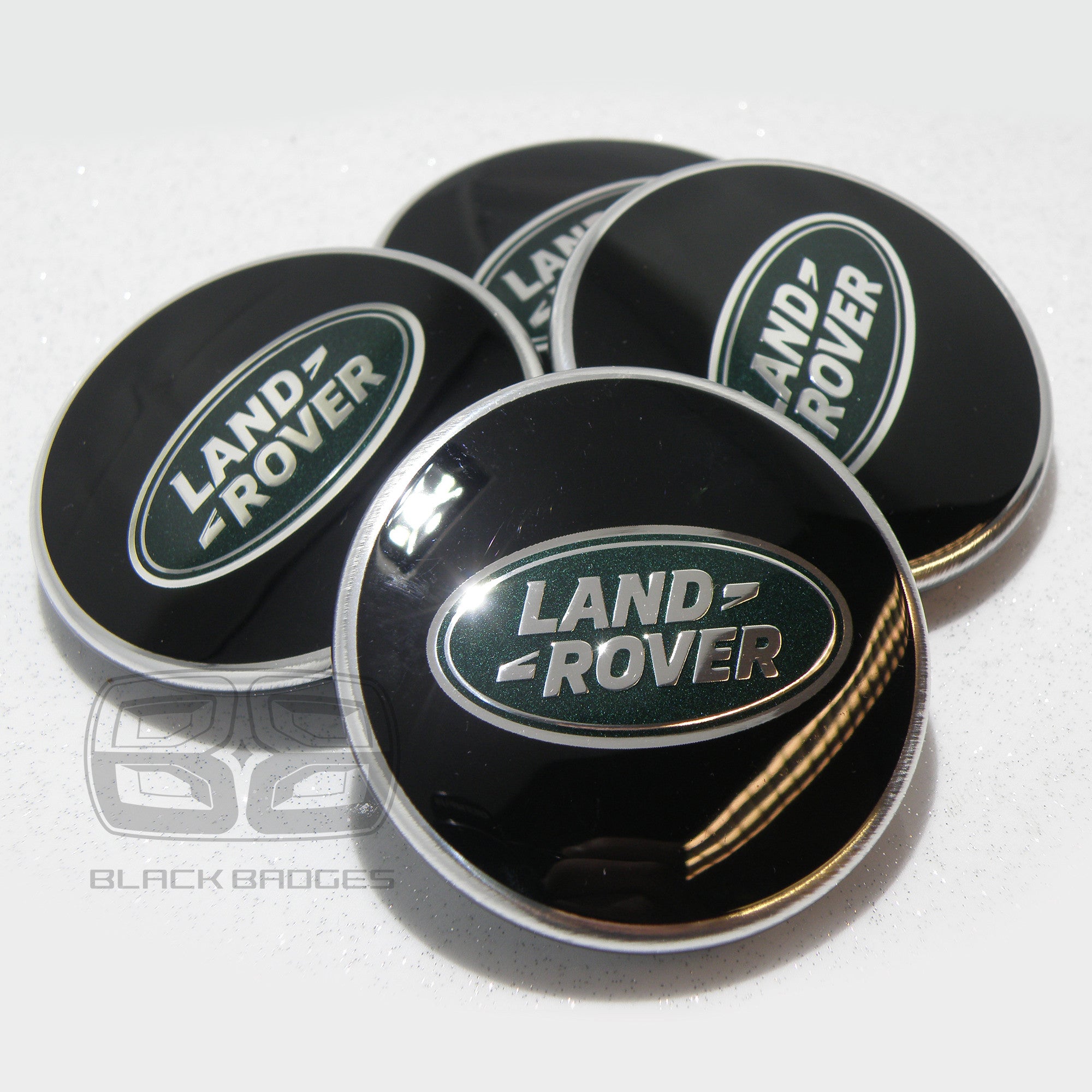GENUINE 62mm LAND ROVER SPORT VOGUE BLACK ALLOY WHEEL CENTRE CAPS