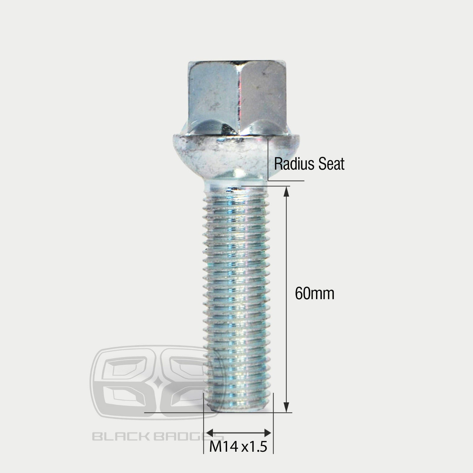 10 60mm LONG M14 1.5 RADIUS BALL SEAT ALLOY WHEEL BOLTS MERCEDES FITMENT