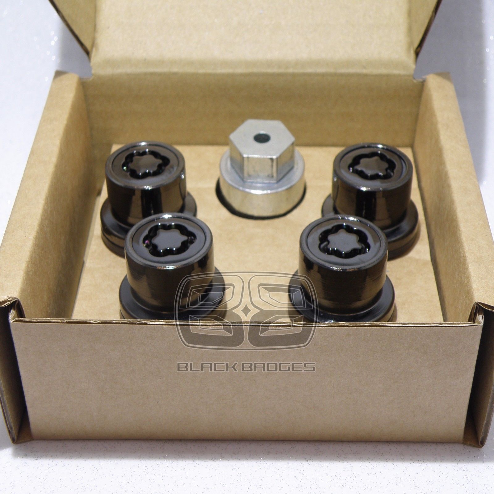 23mm RANGE ROVER DISCOVERY SPORT VOGUE BLACK ALLOY WHEEL LOCK LOCKING NUTS BOLTS