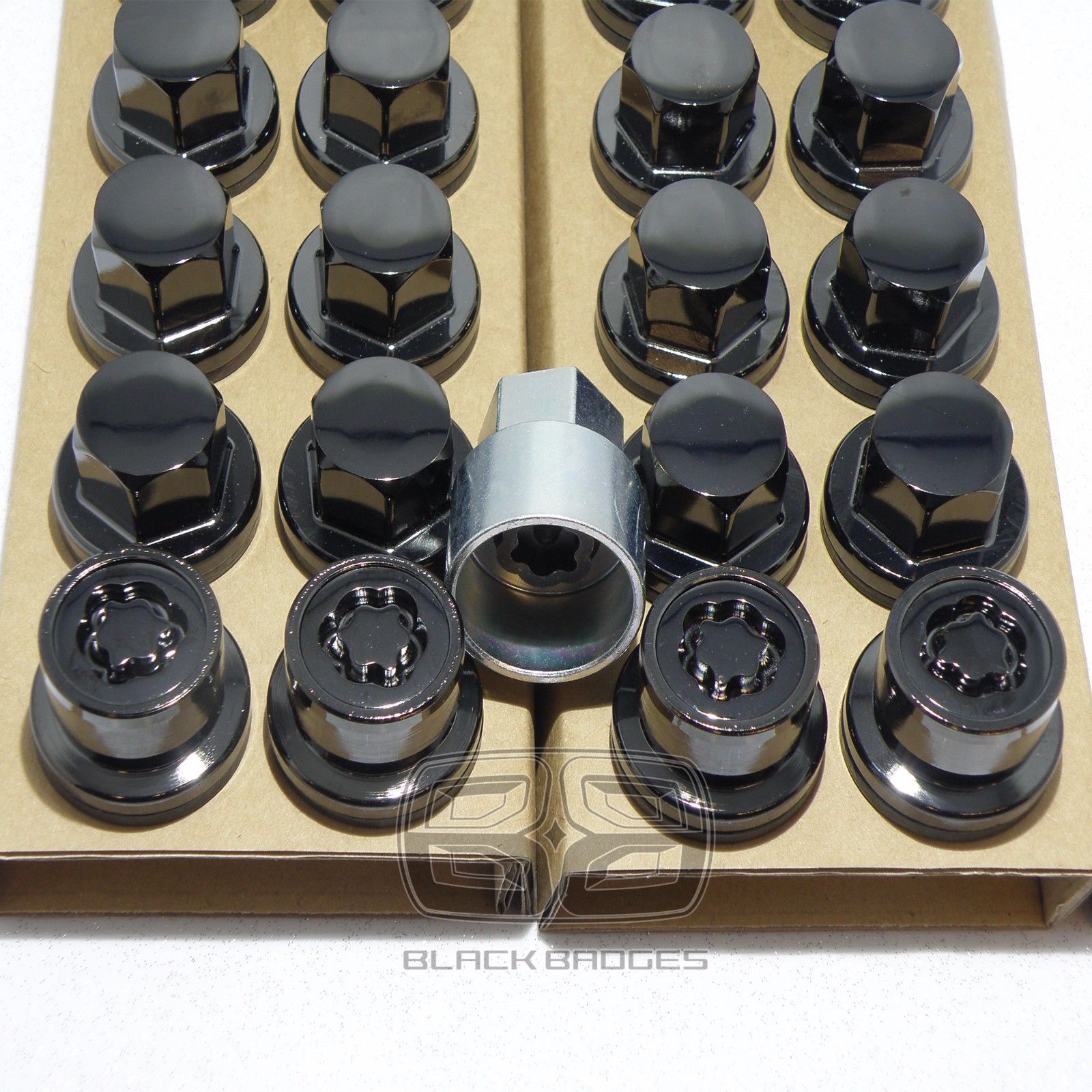 23mm RANGE ROVER DISCOVERY SPORT VOGUE BLACK ALLOY LOCKING WHEEL BOLTS NUTS