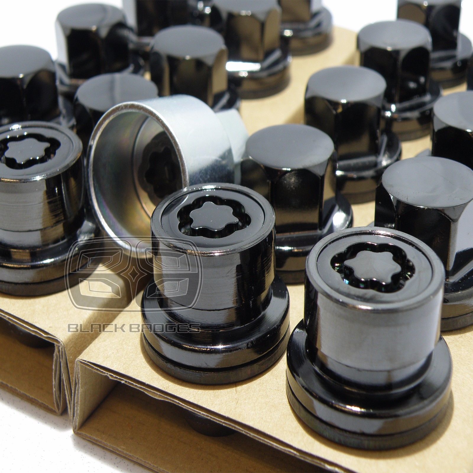 23mm RANGE ROVER DISCOVERY SPORT VOGUE BLACK ALLOY LOCKING WHEEL BOLTS NUTS