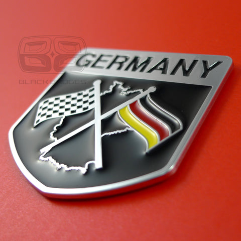 GERMAN FLAG RACING CAR BADGE VW GOLF GTI RS4 BMW 3 5 SERIES CLASSIC CHEQUERED