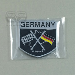 GERMAN FLAG RACING CAR BADGE VW GOLF GTI RS4 BMW 3 5 SERIES CLASSIC CHEQUERED
