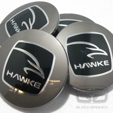 GENUINE HAWKE GUNMETAL ALLOY WHEEL CENTRE CAPS RANGE ROVER EVOQUE FREELANDER 2