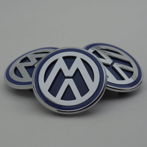 BLUE CHROME RANGE ROVER SIZED VW T5 T6 TRANSPORTER VAN ALLOY WHEEL CENTRE CAPS
