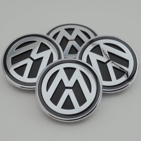 BLACK CHROME RANGE ROVER SIZED VW T5 T6 TRANSPORTER ALLOY WHEEL CENTRE CAPS