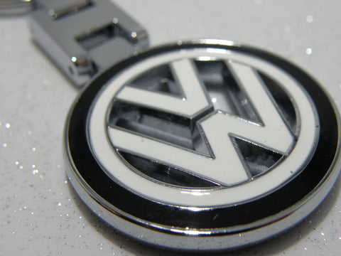 BLUE CHROME KEYRING VW