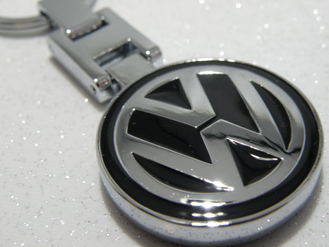 BLUE CHROME KEYRING VW
