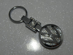 BLUE CHROME KEYRING VW