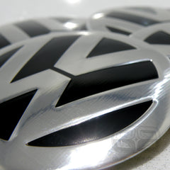 VW EMBOSSED BLACK & CHROME 60MM WHEEL CAP TO FIT RANGE ROVER WHEELS