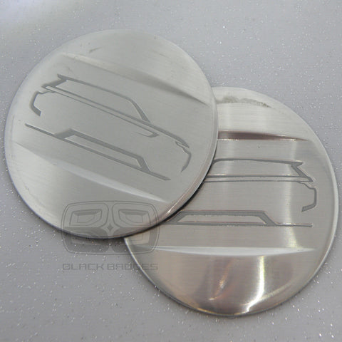 RANGE ROVER SPORT L494 BRUSHED ALUMINIUM ROUND PAIR OF B POST REAR BACK BADGES