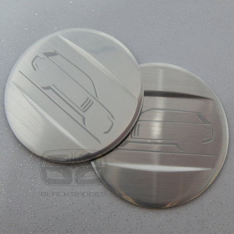 RANGE ROVER VOGUE L494 ROUND BRUSHED ALUMINIUM ROUND PAIR OF B POST BADGES