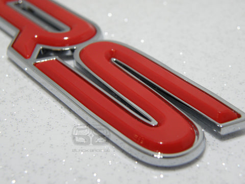 RS RED CHROME LIP EDGE BADGE