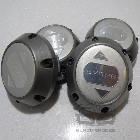 SET OF 4 SMITHS NEMESIS ALLOY WHEEL CENTRE CAPS RELIEF UNIVERSAL 60MM ALLOYS