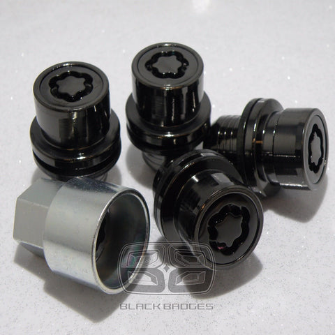 23mm RANGE ROVER DISCOVERY SPORT VOGUE BLACK ALLOY WHEEL LOCK LOCKING NUTS BOLTS