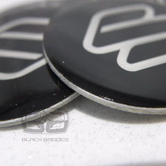 50mm SUZUKI ALLOY WHEEL CENTRE CAP BADGES CAPS 50 mm 5CM BLACK SILVER LOGO
