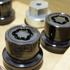 23mm RANGE ROVER DISCOVERY SPORT VOGUE BLACK ALLOY WHEEL LOCK LOCKING NUTS BOLTS