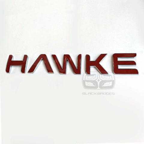 RANGE ROVER DISCOVERY SPORT VOGUE EVOQUE RED CHROME HAWKE BONNET LETTERING BADGE