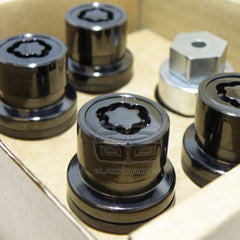 23mm RANGE ROVER DISCOVERY SPORT VOGUE BLACK ALLOY WHEEL LOCK LOCKING NUTS BOLTS