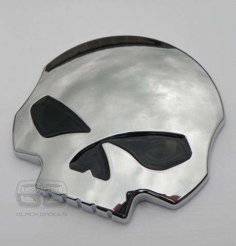 CHROME 3D SKULL CAR VAN BIKE QUAD BADGE MOTORBIKE MX BMW VW AUDI BMW FORD MOTO X